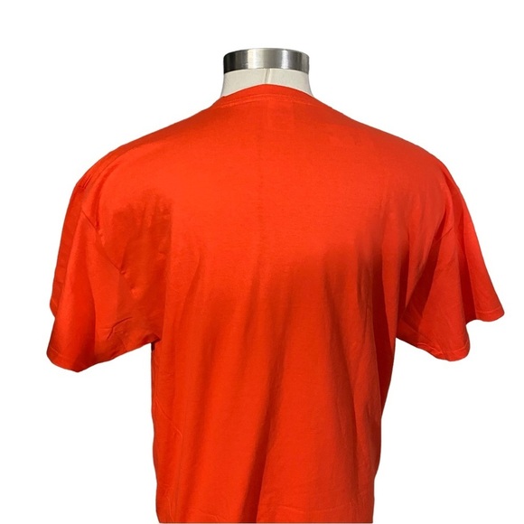 Orange Embroidered Skull Magic Mushroom Short Sleeve Tee T-Shirt Size XL NWT - Picture 5 of 11